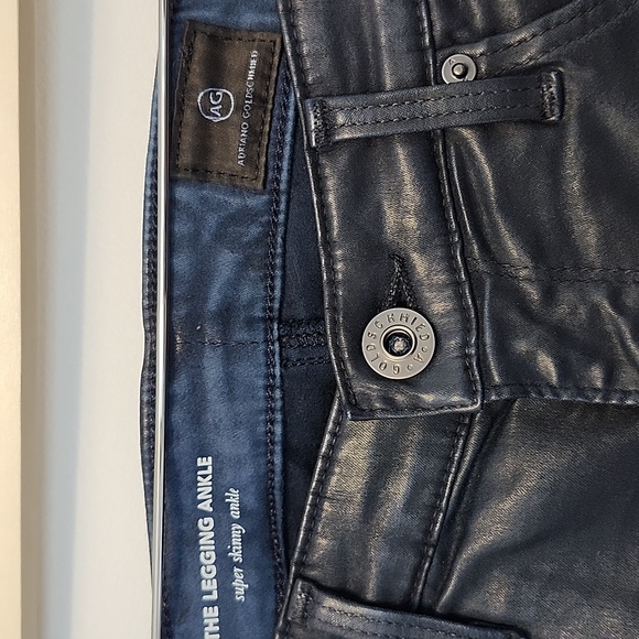 Adriano Goldschmied blue leather-look pant size 27 R - Picture 3 of 7